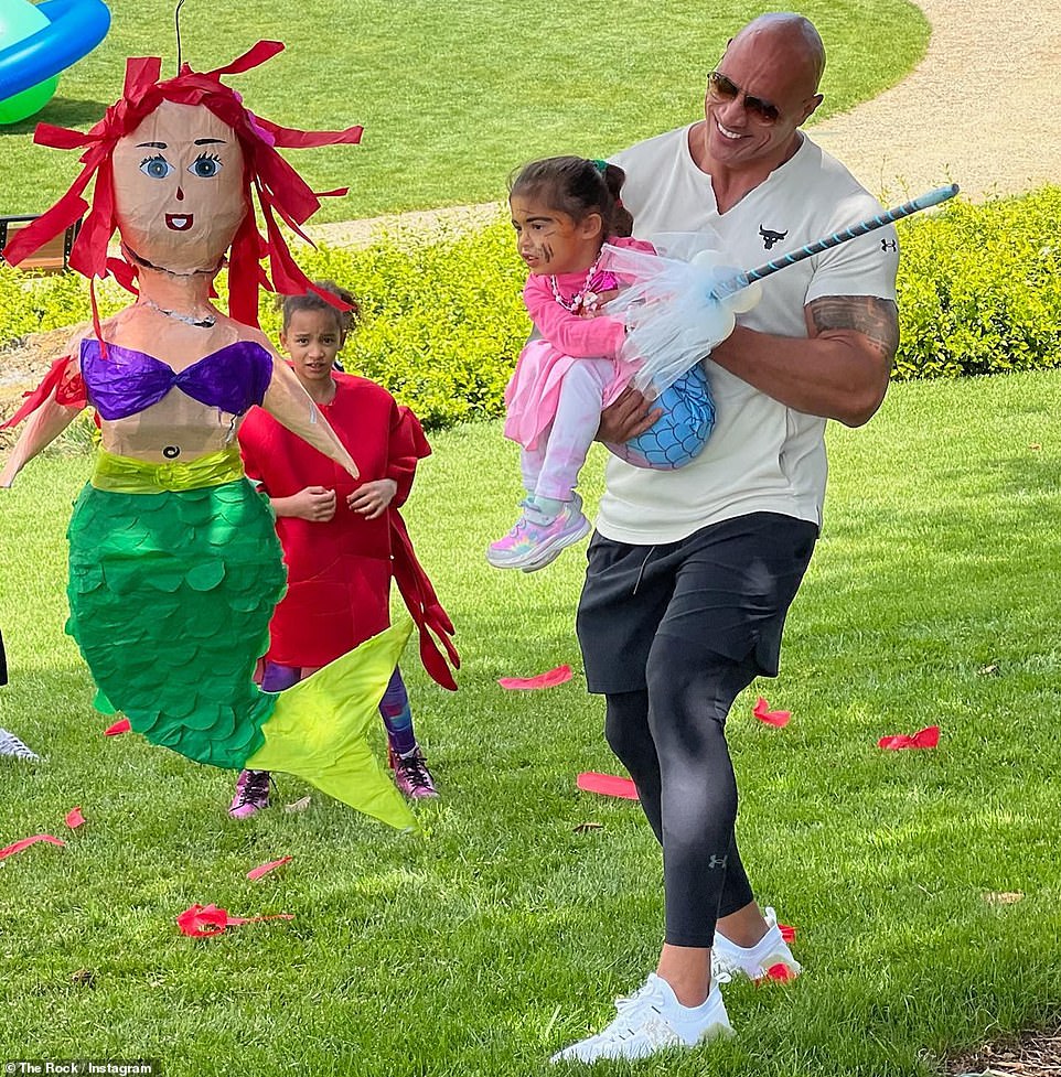 ‘My greatest joy is being your daddy’: Dwayne Johnson celebrates daughter’s fourth birthday with a mermaid themed party - Daily USA News
